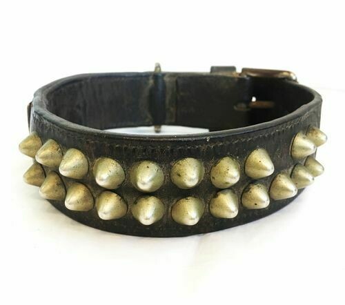 Antique Leather Studded Dogs Collar