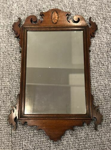 Antique Georgian Mahogany Fret Wall Mirror