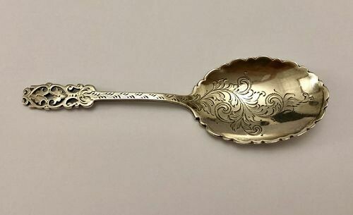 Antique Victorian Solid Silver Tea Caddy Spoon