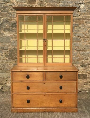Antique Cornish Pine Glazed Dresser