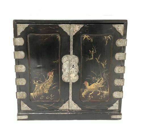 Antique Japanese Meiji Lacquer Table Cabinet