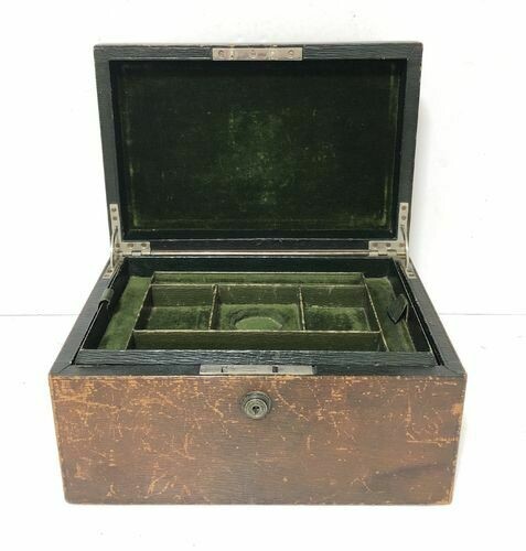 Antique Victorian Leather Fitted Jewellery Box