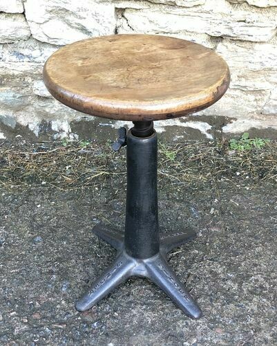 Original Antique Industrial Singer Sewing Stool