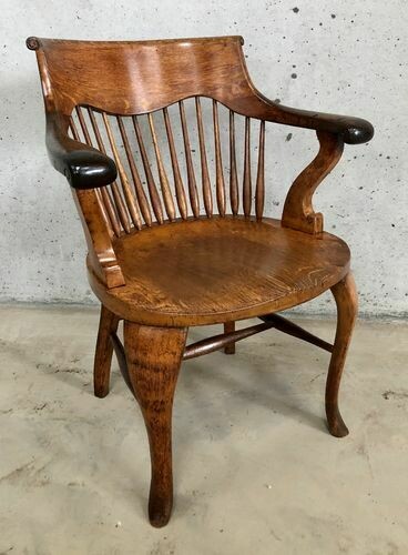 Antique Oak Captains Desk Chair