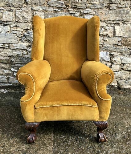 Large Antique Victorian Wing Back Armchair