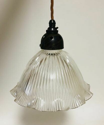 Antique Holophane Style Pendant Light