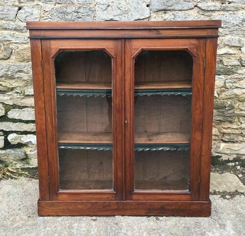 Antique Victorian Walnut Glazed Bookcase