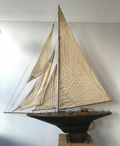 Huge Antique Pond Yacht