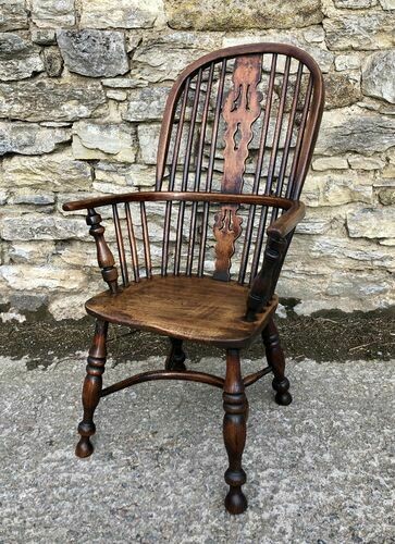 Antique Windsor Chair with Crinoline Stretcher