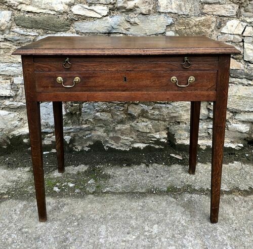 Georgian Oak Side Table with Brushing Slide