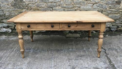 Large Victorian Pine Farmhouse Table