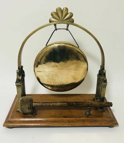 Large Antique Brass Table Dinner Gong