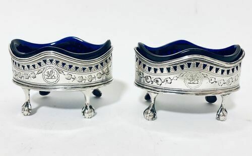 Pair of Antique Georgian Silver Salt Cellars