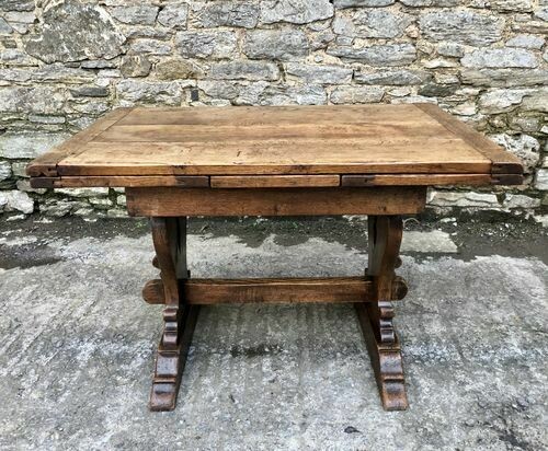 Antique Oak Draw Leaf Refectory Table