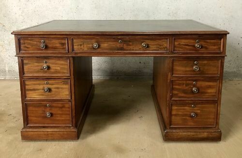 Large Victorian Mahogany Partners Desk