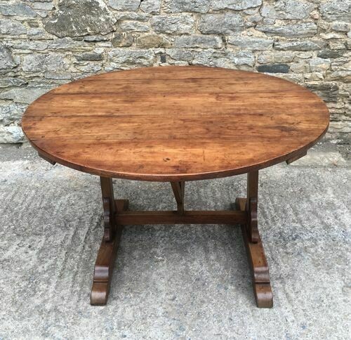 Large Antique French Fruitwood Vendange Table