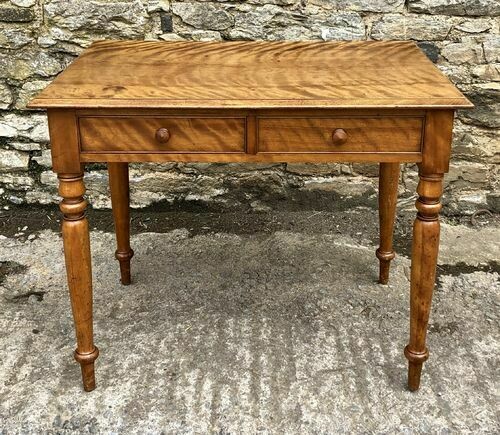 Victorian Satinwood Two Drawer Side Table