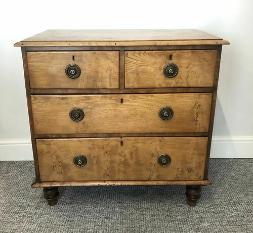 Antique Victorian Elm Chest of Drawers