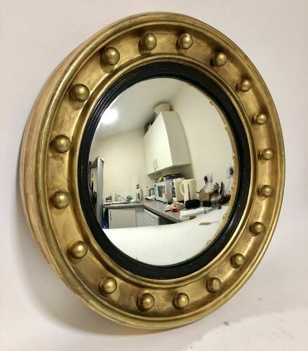 Antique Gilt Convex Wall Mirror