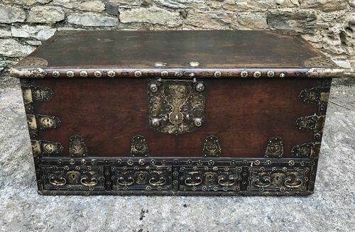 Antique Padouk Zanzibar Marriage Dowry Chest