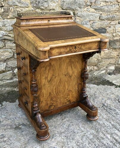 Victorian Burr Walnut Davenport