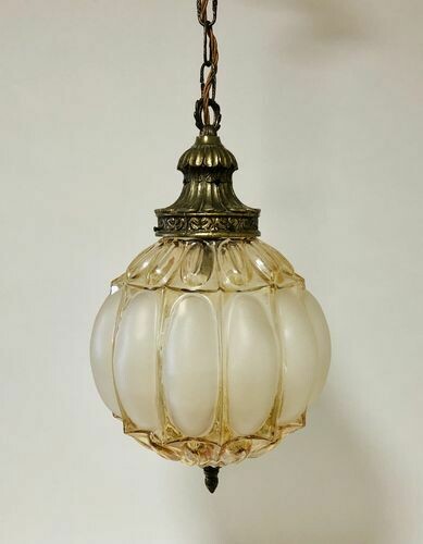 Large Antique Hanging Glass Light