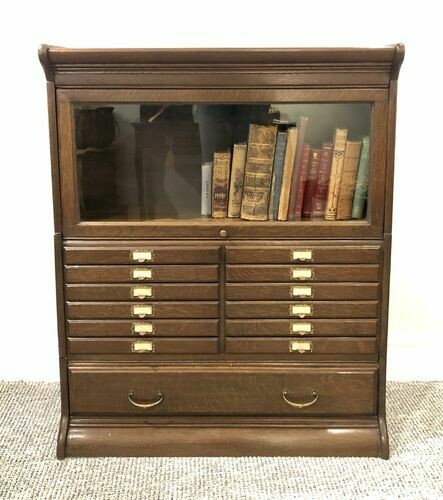 Antique Stacking Bookcase Filing Cabinet