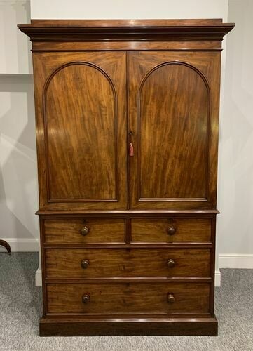 Victorian Mahogany Linen Press