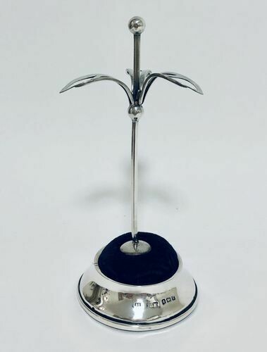 Antique Silver Hat Pin Stand Cushion