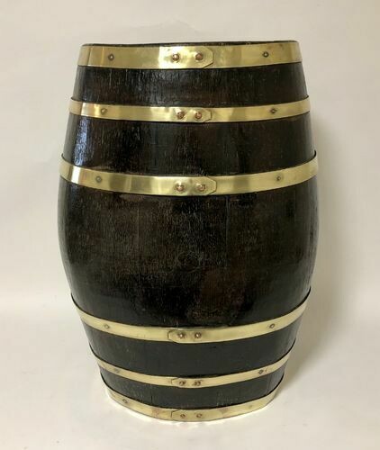 Antique Oak Brass Bound Barrel