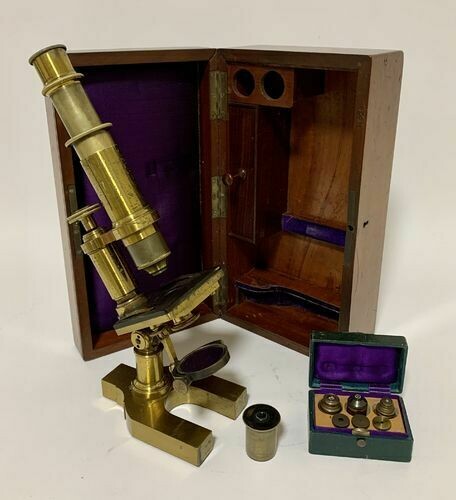 Antique Brass Microscope by Hartnack Co