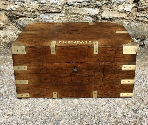Antique Teak Campaign Box