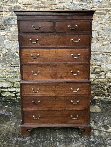 Georgian Oak Chest on Chest
