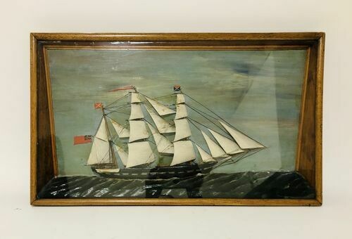 Antique Victorian Ship Diorama