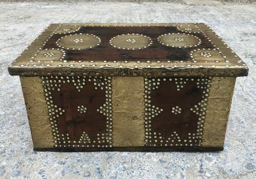 Antique Studded Brass Zanzibar Chest