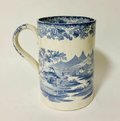 Victorian Blue and White Quart Tankard