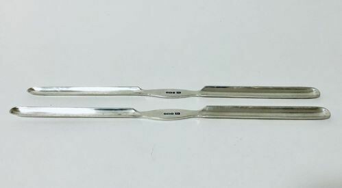 Pair of Antique Solid Silver Marrow Scoops