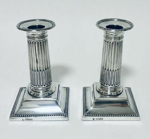 Pair of Victorian Solid Silver Candlesticks