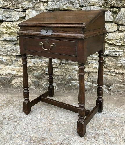 Antique Oak Clerk’s Desk on Stand