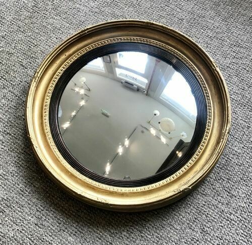 Large Regency Gilt Convex Mirror