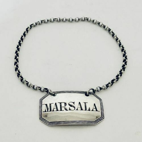 Antique Victorian Silver Marsala Decanter Label