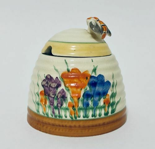 Clarice Cliff Crocus Beehive Preserve Pot