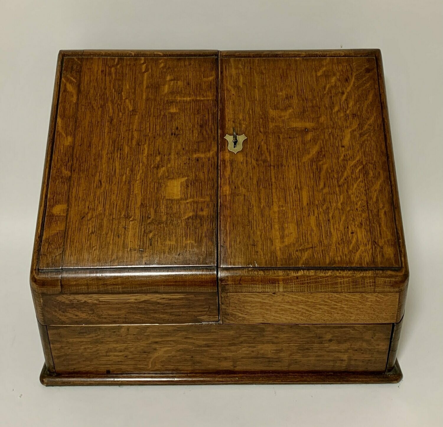 Antique Oak Desktop Stationery Cabinet