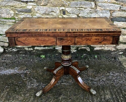 Regency Rosewood and Coromandel Card Table