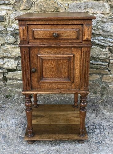 Antique French Oak Bedside Pot Cupboard