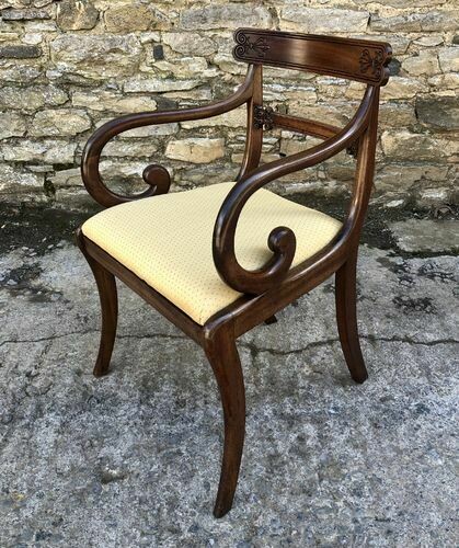Regency Mahogany Scroll Armchair