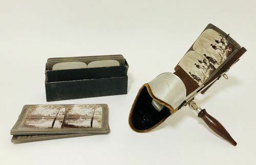 Antique Stereoscopic Viewer and Cards