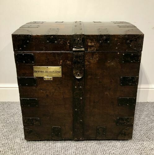 Antique Strapped Silver Chest