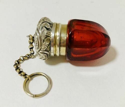 Antique Silver Gilt Vinaigrette Chatelaine