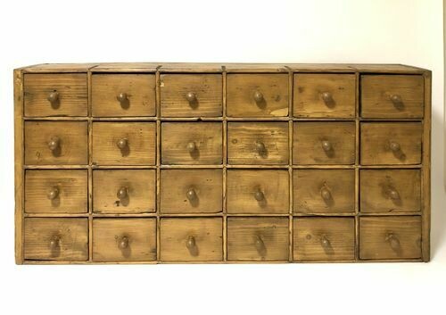 Antique Pine Bank of Drawers